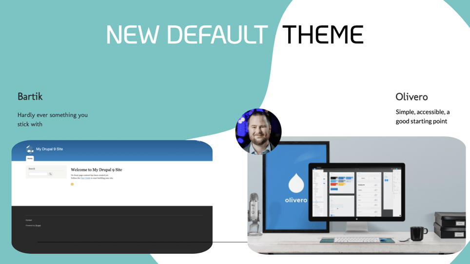 An image of Olivero - the new default theme for Drupal