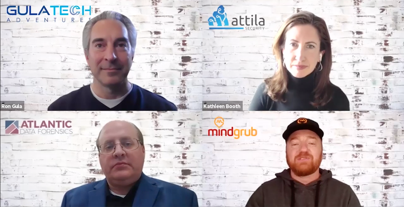 Mindgrub cyber security panelists - Ron Gula, Kathleen Booth, Todd Marks, and Brian Dykstra